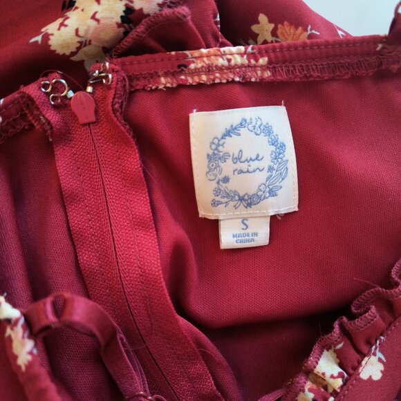 Francescas Red sleevless floral mini babydoll dress- Small New without tags - Picture 3 of 5